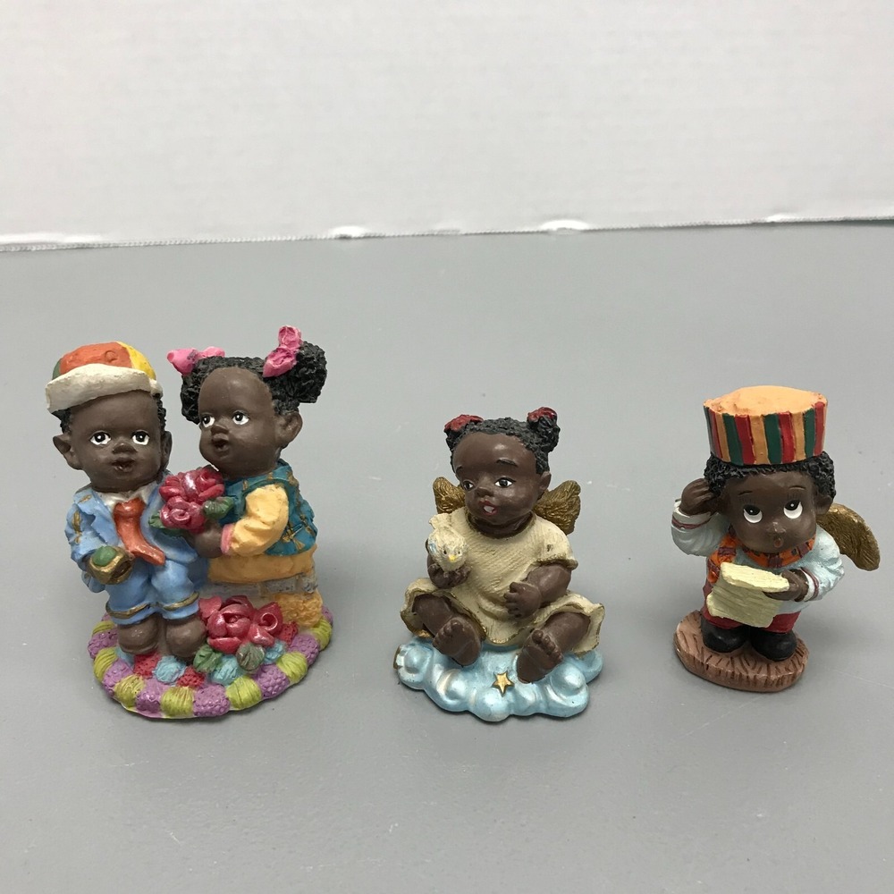 3 African American Figurines Resin Americana Sophie‎ Ann